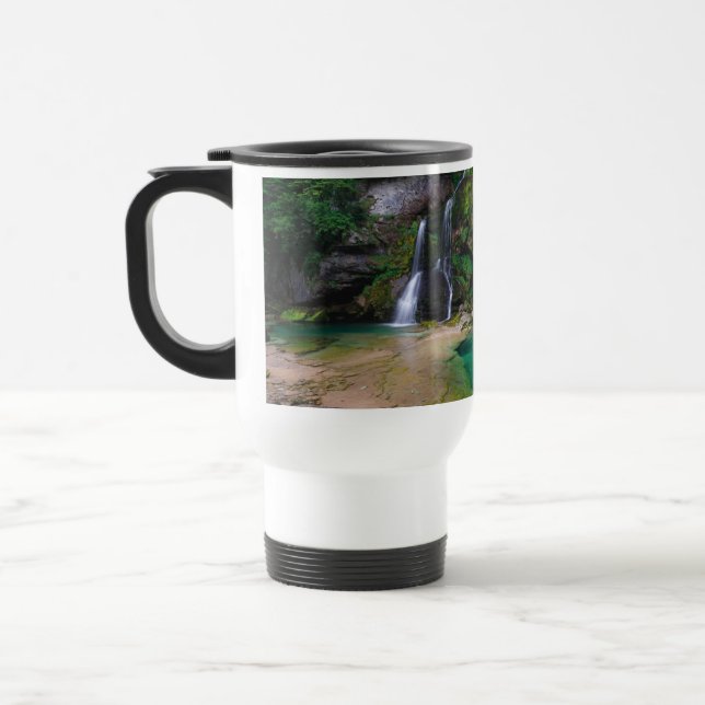 Mug De Voyage Superbe cascade Virje, Slovénie Poster (Gauche)
