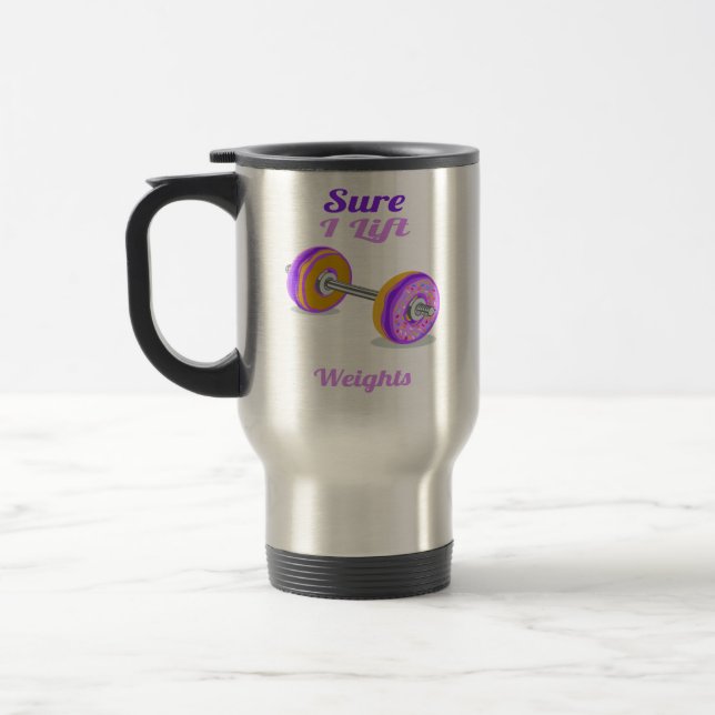 Mug De Voyage Sûr que je soulève des poids Donut (Gauche)