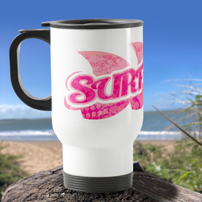 Mug De Voyage Surf Up filles rose vif surfer voyage mufle (Créateur téléchargé)