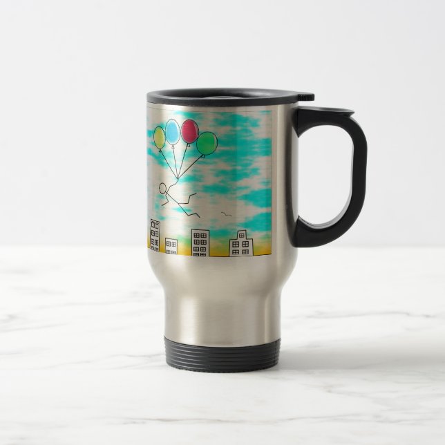 Mug De Voyage Survoler La Ville Avec Des Ballons (Droit)