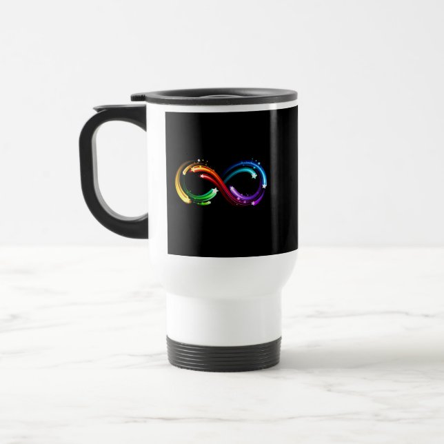 Mug De Voyage Symbole de l'infini des comètes arc-en-ciel (Gauche)