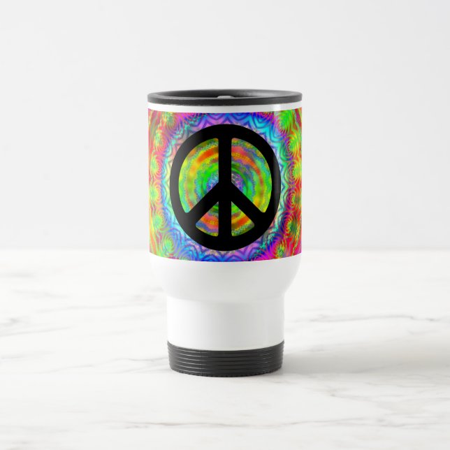 Mug De Voyage Symbole de paix Tiedye Target (Centre)