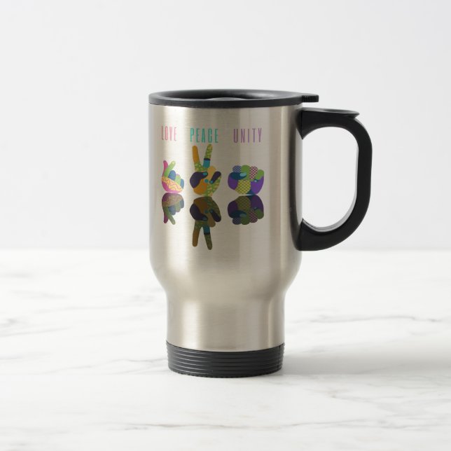 Mug De Voyage Symbole d'unité de paix d'amour (Droit)