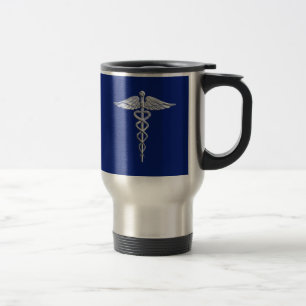 Mug De Voyage Symbole Médicale de caducée de style de chrome s