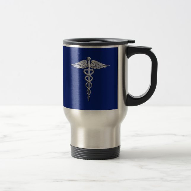 Mug De Voyage Symbole Médicale de caducée de style de chrome sur (Droit)