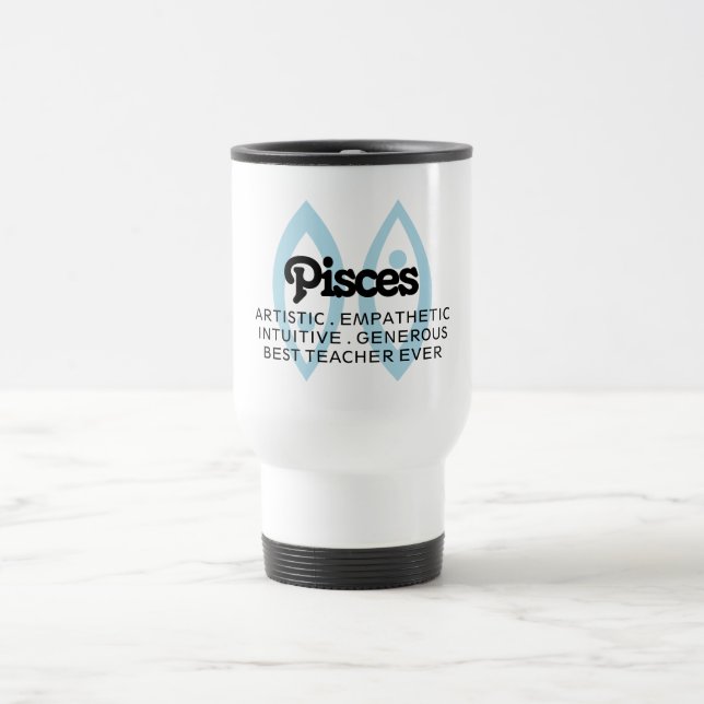 Mug De Voyage Symbole Poissons Étoile Zodiac Traits Meilleur Ens (Centre)