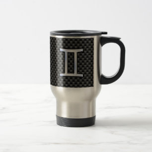 Mug De Voyage SYMBOLE Zodiaque Gemini Style fibre de carbone cha