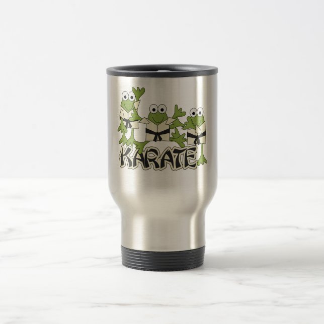 Mug De Voyage T-shirts et cadeaux de grenouilles de karaté (Centre)