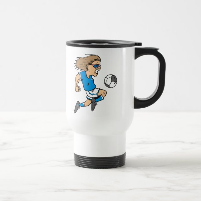 Mug De Voyage T-shirts et cadeaux femelles d'étoile du football (Droite)