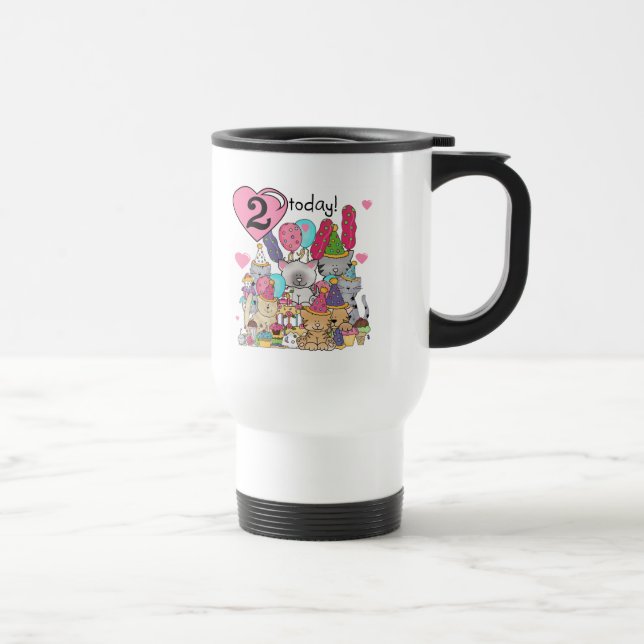 Mug De Voyage T-shirts et cadeaux Party Kittens 2e anniversaire (Droite)