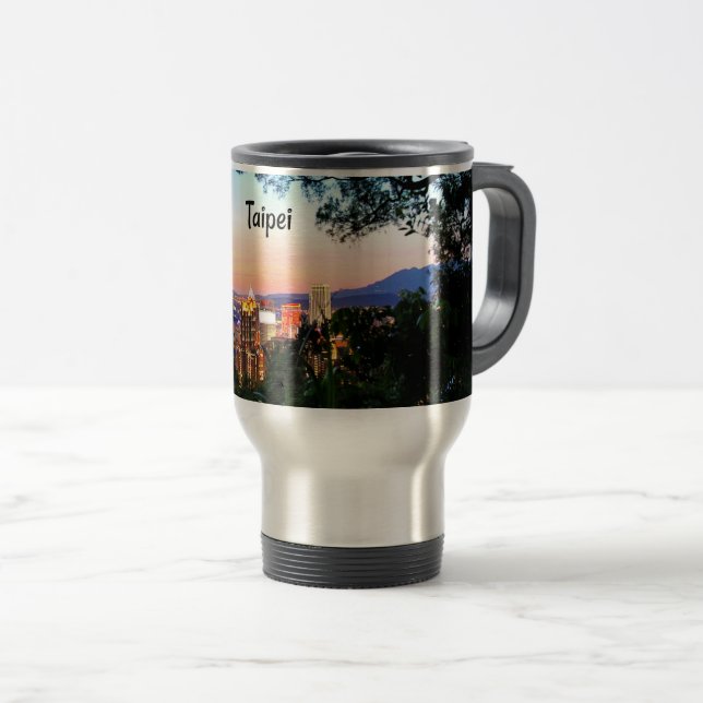 Mug De Voyage Taipei, Taiwan cityscape photograph (Devant droit)
