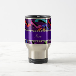 Mug De Voyage Talons hauts pourpres nommés faits sur commande d