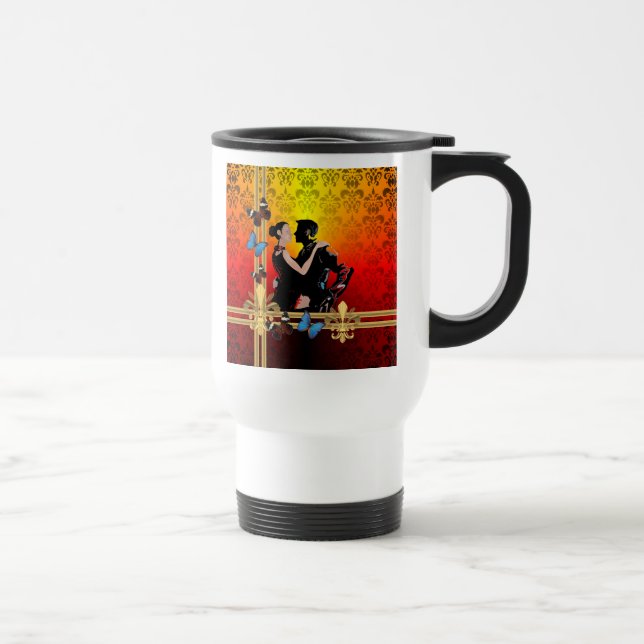 Mug De Voyage Tango sur damas (Droite)