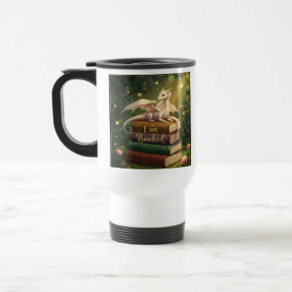 Mug De Voyage Tapis de café sur une pile de livres - I am booked