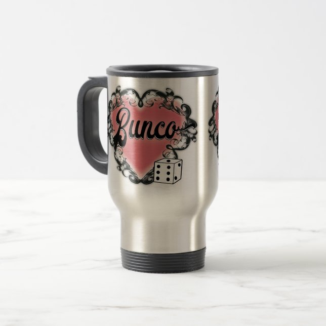 Mug De Voyage tatouage de coeur de bunco (Devant gauche)