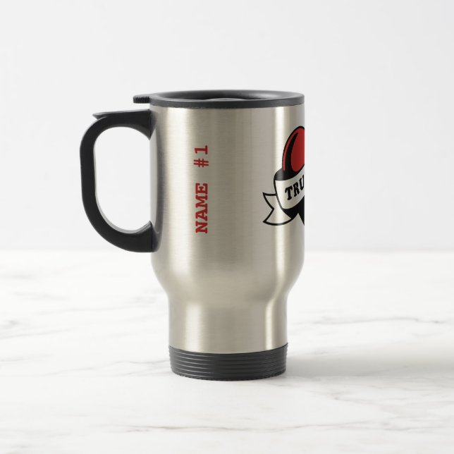 Mug De Voyage Tatouage de cœur de véritable amour | Conception d (Gauche)