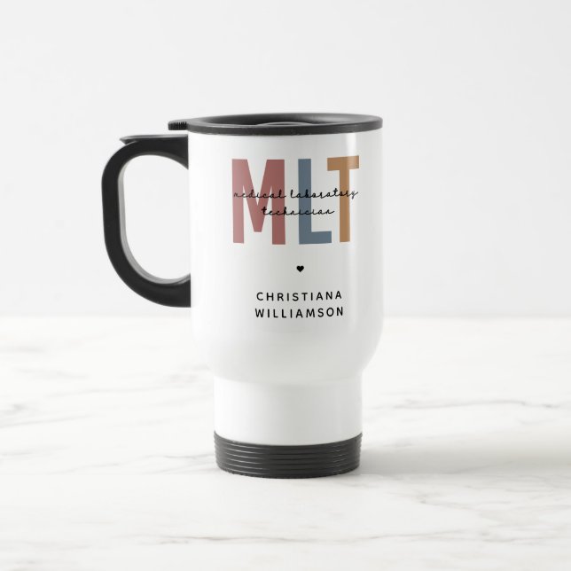 Mug De Voyage Technicien de laboratoire Médicale MLT personnalis (Gauche)