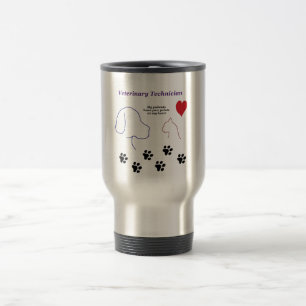 Mug De Voyage Technicien vétérinaire - empreintes de pattes sur
