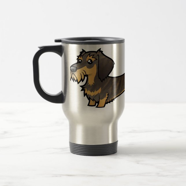 Mug De Voyage Teckel de bande dessinée (wirehair) (Gauche)