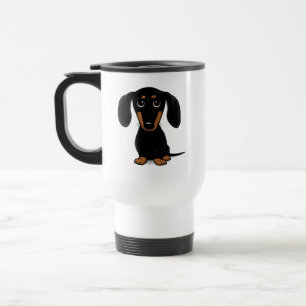 Mug De Voyage Teckel noir et bronzage aux cheveux courts mignon
