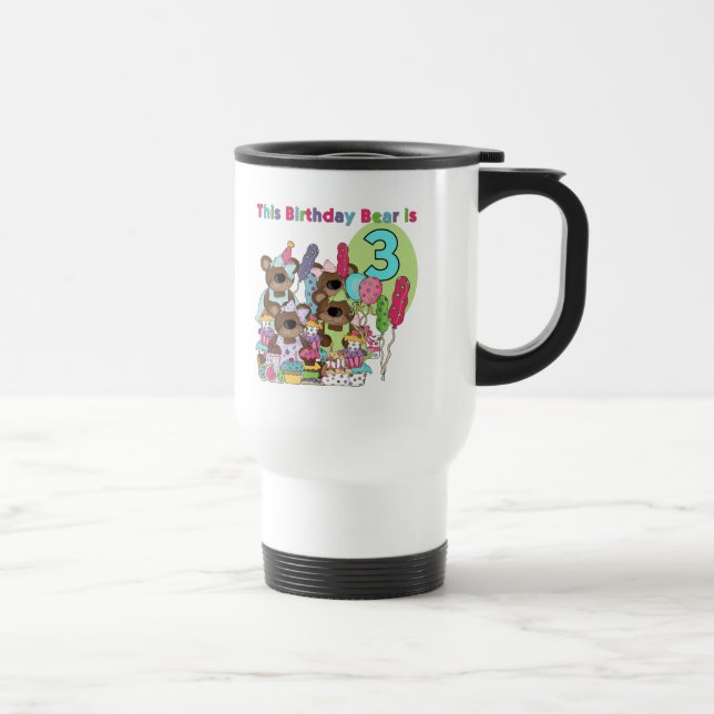 Mug De Voyage Teddy Bear Party 3e Anniversaire Tshirts et cadeau (Droite)