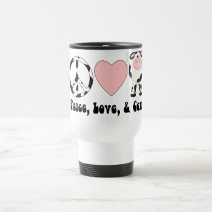 Mug De Voyage Tee - shirts et cadeaux Peace Love and Cows