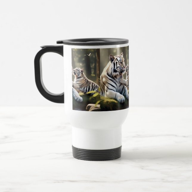 Mug De Voyage Tender Tiger Morning – Elegant Wildlife Art (Gauche)