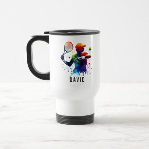 Mug De Voyage Tennis Amour Personnalisé Joyeuse Fête du Tennis
