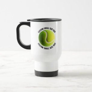 Mug De Voyage Tennis Personnalisé Texte Blanc Taille Petite Pers
