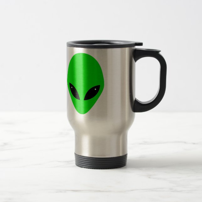 Mug De Voyage Tête d'alien vert (Droit)