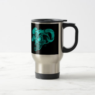 Mug De Voyage Tête de diable crâne noir et vert