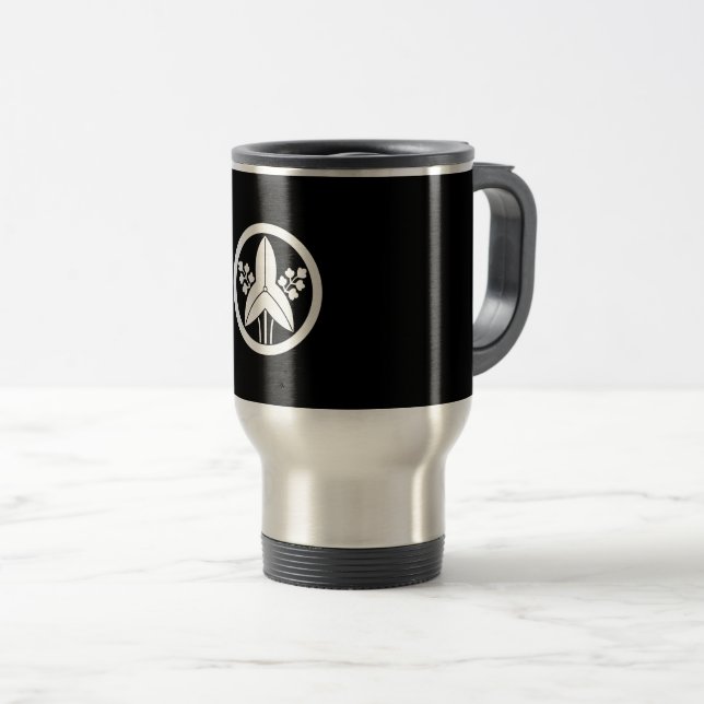 Mug De Voyage Tête de flèche debout dans un cercle (Devant droit)