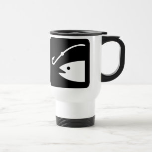 Mug De Voyage Tête et crochet de poissons - noirs et blancs