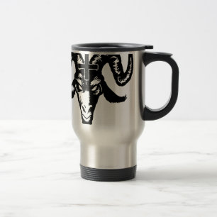 Mug De Voyage Tête satanique de chèvre avec la croix (noir)