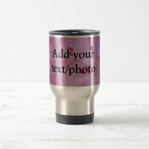 Mug De Voyage Texte abstrait peint à la main aquarelle rose add