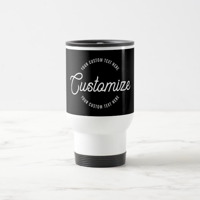 Mug De Voyage Texte circulaire moderne et cursif élégant modifia (Centre)