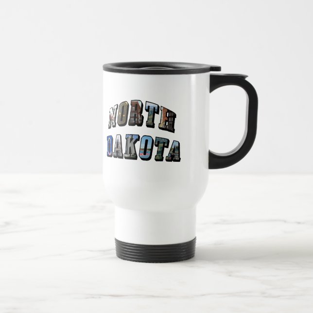 Mug De Voyage Texte de l'image du Dakota du Nord (Droite)