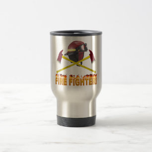 MUG DE VOYAGE TEXTE D'INCENDIE DU LOGO DE L'ENGIN DE FILS
