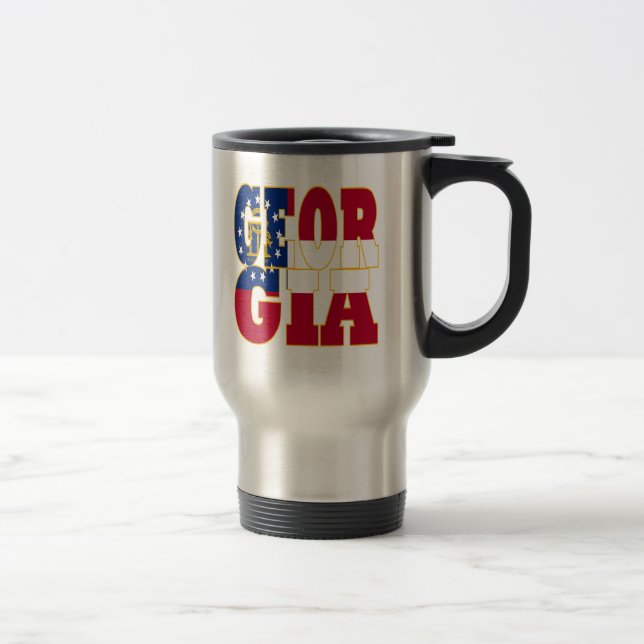Mug De Voyage Texte du drapeau de l'État de Géorgie (Droit)