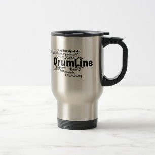 Mug De Voyage Texte noir du nuage de mot de tambour