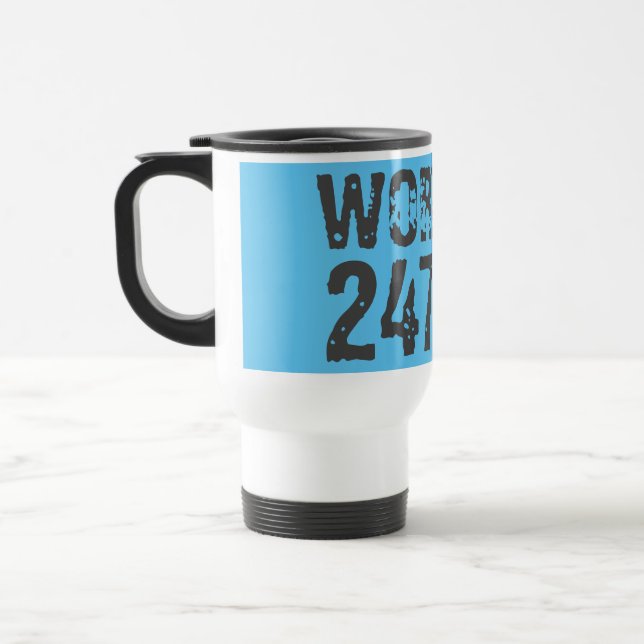 Mug De Voyage Texte usé et rayé Workout 247365 bleu (Gauche)