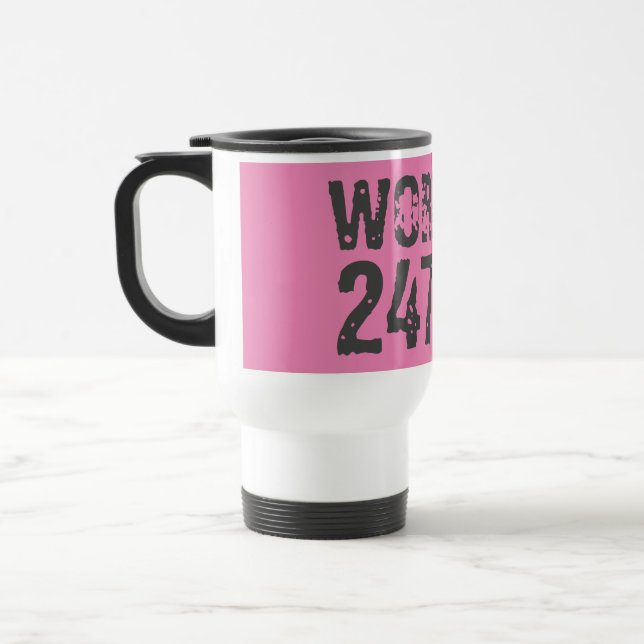 Mug De Voyage Texte usé et rayé Workout 247365 rose (Gauche)