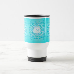 Mug De Voyage Texture baroque de gradient de turquoise de style