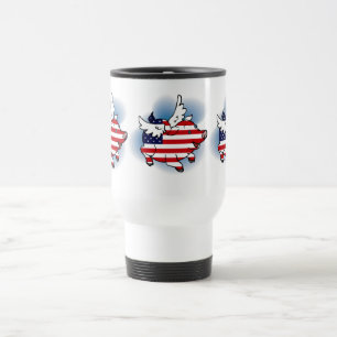 Mug De Voyage Th des 4-4 juillet des porcs patriotiques de vol