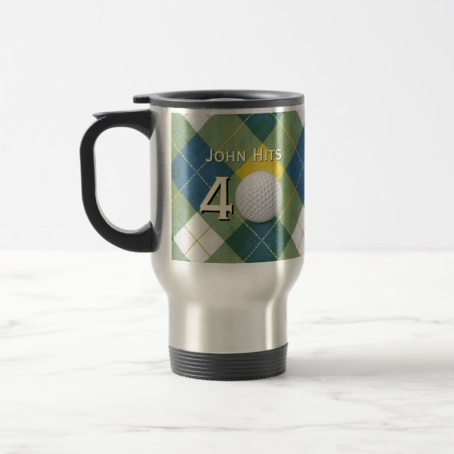 Mug De Voyage Thème de golf / golf / golfeur pour anniversaire (Gauche)