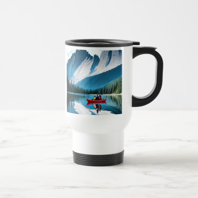 Mug De Voyage Thème de Kayak en couple (Droite)