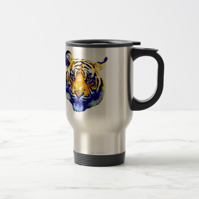 Mug De Voyage Tiger Eyes Pop Art (Droit)