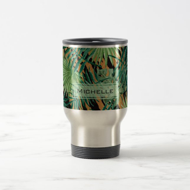 Mug De Voyage Tiger Stripes Jungle Camouflage Personalised (Centre)