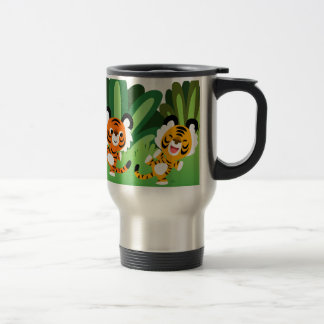 Mug De Voyage Tiges Caricaturés Dansant Dans La Jungle Commuter
