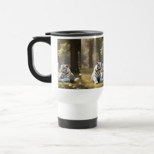 Mug De Voyage Tigres Blancs au Repos – Forêt Sérène